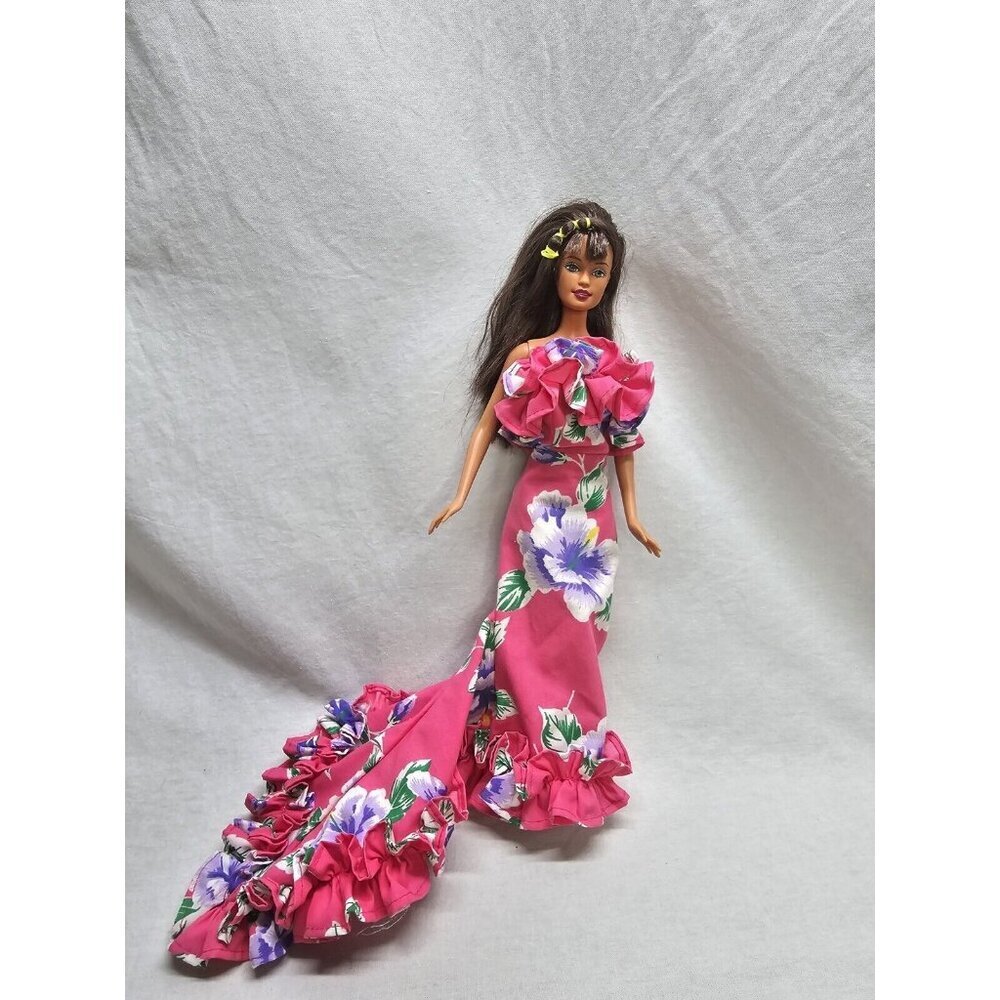 Barbie 2000 Surf City Teresa Fashion Doll 11in Redressed In Floral Gown